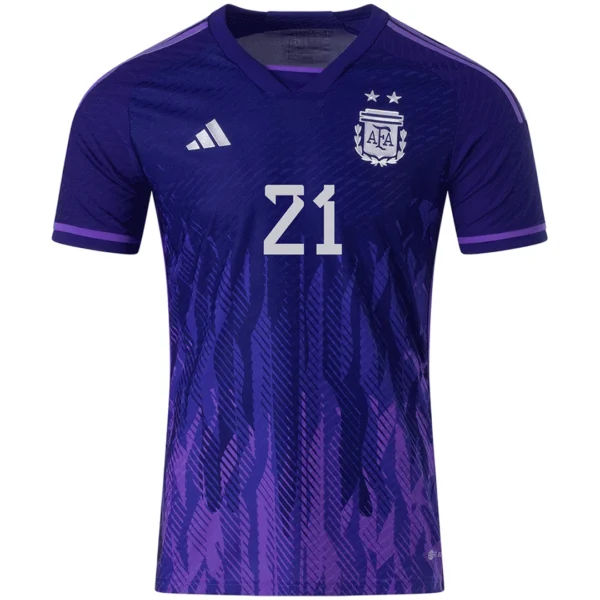 DYBALA #21 Argentina Away Soccer Jersey 2022 – Player Version – back view