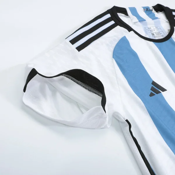 E. FERNANDEZ #24 Argentina 3 Stars Home Soccer Jersey 2022 – Player Version – badge and fabric details