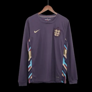 England Away Long Sleeve Soccer Jersey Euro – Fan Version – front view