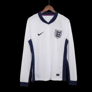 England Home Long Sleeve Soccer Jersey Euro – Fan Version – front view