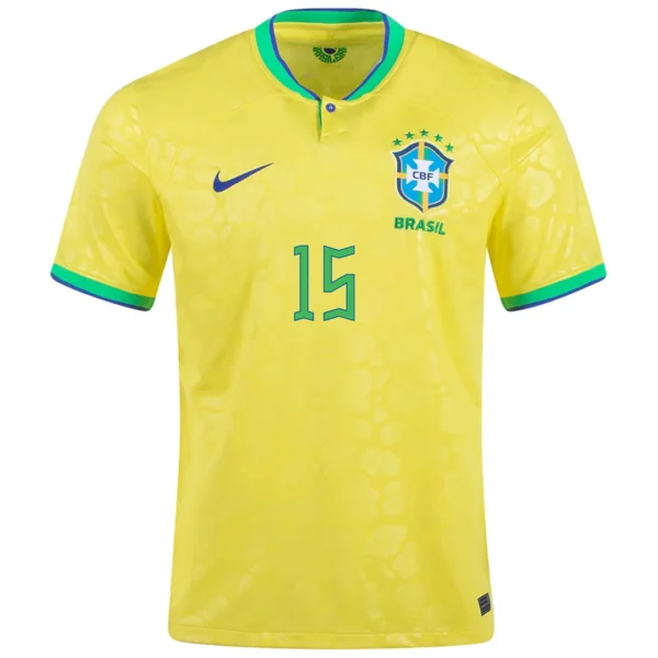 FABINHO #15 Brazil Home Soccer Jersey 2022 – Fan Version – back view
