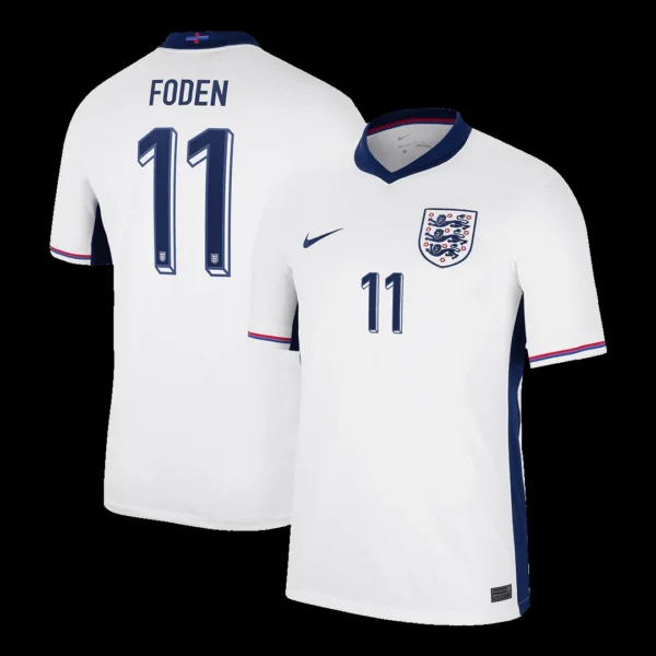 foden-11-england-home-soccer-jersey-euro-fan-version-01 FODEN #11 England Home Soccer Jersey Euro β Fan Version β front view