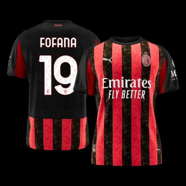 FOFANA #19 AC Milan Home Soccer Jersey 2025/26 – Fan Version – front view
