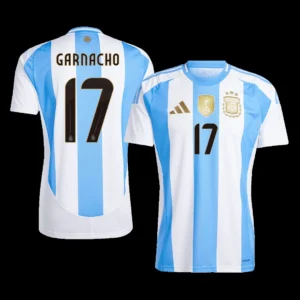 garnacho-17-argentina-home-soccer-jersey-fan-version-01 GARNACHO #17 Argentina Home Soccer Jersey – Fan Version – front view