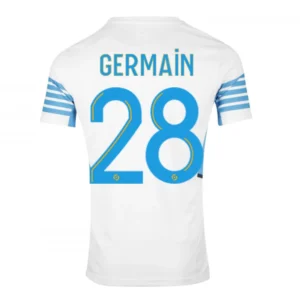 GERMAIN #28 Marseille Home Soccer Jersey 2021/22 – Fan Version – front view