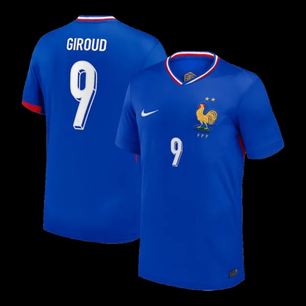 GIROUD #9 France Home Soccer Jersey Euro – Fan Version – front view