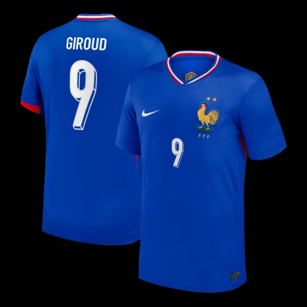 giroud-9-france-home-soccer-jersey-fan-version-01 GIROUD #9 France Home Soccer Jersey β Fan Version β front view