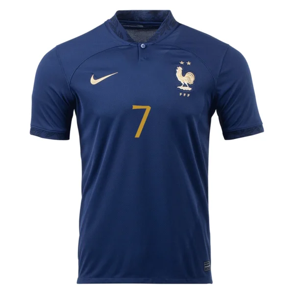 griezmann-7-france-home-soccer-jersey-2022-fan-version-196043-02 GRIEZMANN #7 France Home Soccer Jersey 2022 β Fan Version β back view