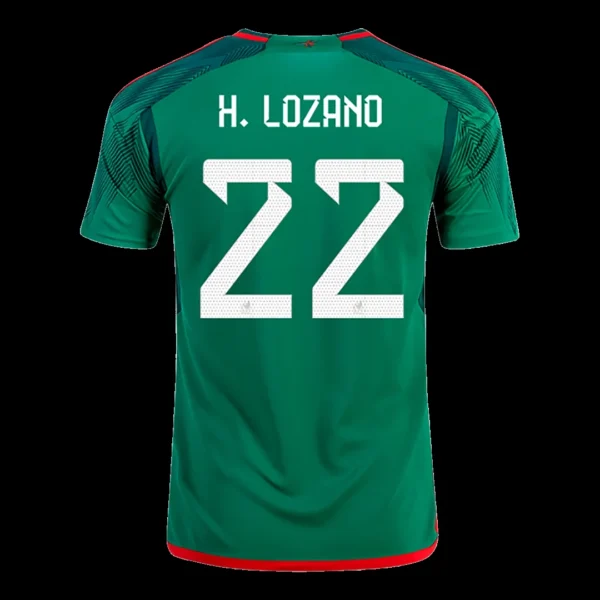 H.LOZANO #22 Mexico Home Soccer Jersey 2022 – Fan Version – front view