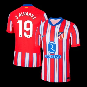 J.ALVAREZ #19 Atletico Madrid Home Soccer Jersey Player Version – front view