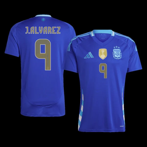 J.ALVAREZ #9 Argentina Away Soccer Jersey – Fan Version – front view