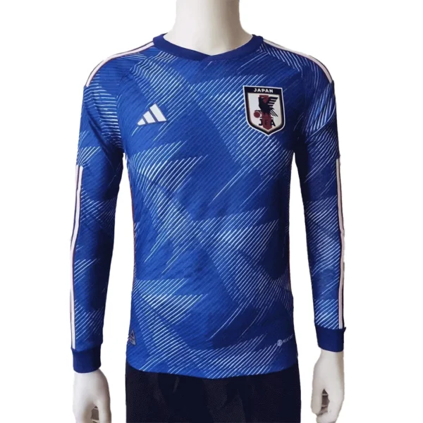 japan-home-long-sleeve-soccer-jersey-2022-player-version-198352-01 Japan Home Long Sleeve Soccer Jersey 2022 β Player Version β front view