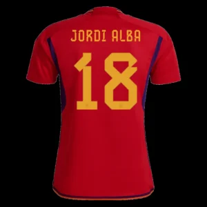 JORDI ALBA #18 Spain Home Soccer Jersey 2022 – Fan Version – front view