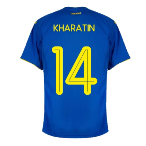 KHARATIN #14 Ukraine Away Soccer Jersey 2020 – Fan Version – front view