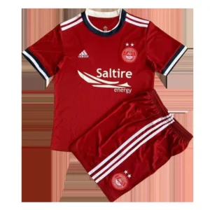 Kid’s Aberdeen Home Soccer Kit – Jersey + Shorts 2021/22 – Fan Version – front view