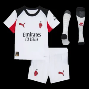 Kid’s AC Milan Away Soccer Jersey Kit(Jersey+Shorts+Socks) 2025/26 – Fan Version – front view