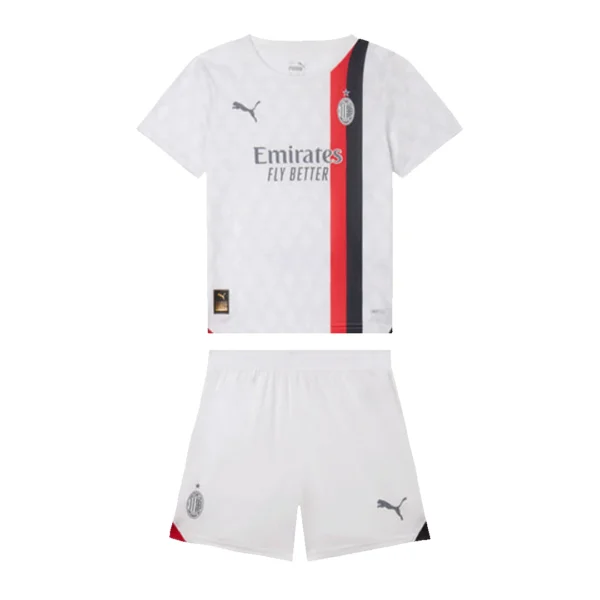Kid’s AC Milan Away Soccer Kit – Jersey + Shorts 2023/24 – Fan Version – front view