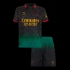 Kid’s AC Milan Fourth Away Soccer Kit – Jersey + Shorts – Fan Version – front view