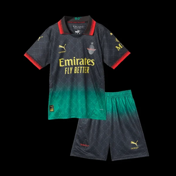 Kid’s AC Milan Fourth Away Soccer Kit – Jersey + Shorts – Fan Version – jersey details