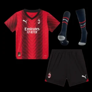 Kid’s AC Milan Home Soccer Jersey Kit(Jersey+Shorts+Socks) 2023/24 – Fan Version – front view