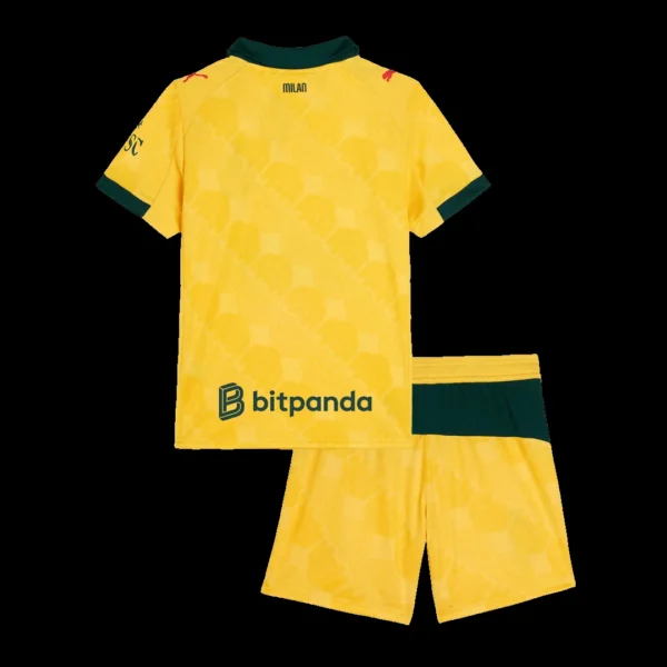 Kid’s AC Milan Third Away Soccer Kit – Jersey + Shorts 2025/26 – Fan Version – back view
