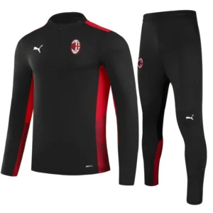 Kid’s AC Milan Zipper Sweatshirt Kit(Top+Pants) 2021/22 – Fan Version – front view