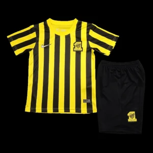 kid-s-al-ittihad-saudi-home-soccer-kit-jersey-shorts-2022-23-fan-version-337533-01 Kid’s Al Ittihad Saudi Home Soccer Kit โ Jersey + Shorts 2022/23 โ Fan Version โ front view