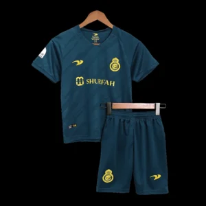 Kid’s Al Nassr Away Soccer Kit – Jersey + Shorts 2022/23 – Fan Version – front view