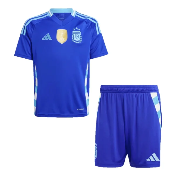 Kid’s Argentina Away Soccer Kit – Jersey + Shorts – Fan Version – back view