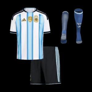 Kid’s Argentina Home Soccer Jersey Kit(Jersey+Shorts+Socks) 2025/26 – Fan Version – front view