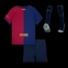 Kid’s Barcelona Home Soccer Jersey Kit(Jersey+Shorts+Socks) – Fan Version – back view