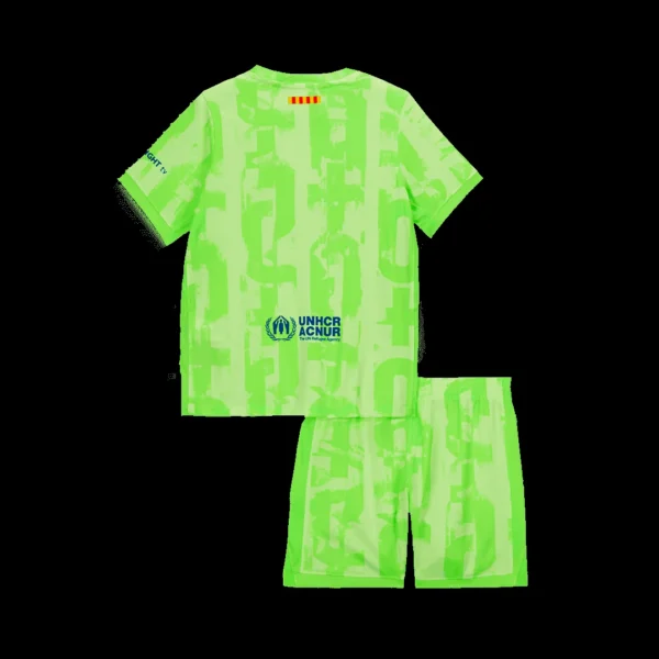 Kid’s Barcelona Third Away Soccer Kit – Jersey + Shorts – Fan Version – back view