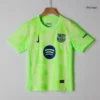 Kid’s Barcelona Third Away Soccer Kit – Jersey + Shorts – Fan Version – badge and fabric details