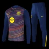 Kid’s Barcelona Zipper Sweatshirt Kit(Top+Pants) 2025/26 – Fan Version – front view