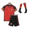 Kid’s Belgium Home Soccer Jersey Kit(Jersey+Shorts+Socks) 2022 – Fan Version – front view
