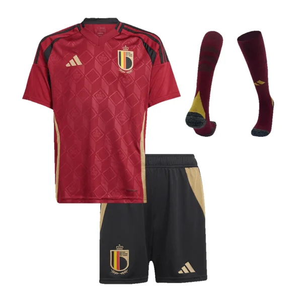 Kid’s Belgium Home Soccer Jersey Kit(Jersey+Shorts+Socks) Euro – Fan Version – back view
