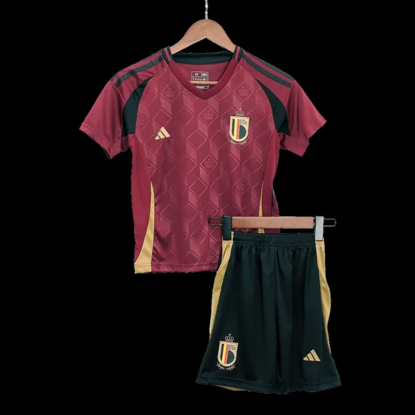 Kid’s Belgium Home Soccer Jersey Kit(Jersey+Shorts+Socks) Euro – Fan Version – front view