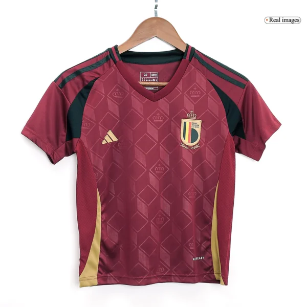 Kid’s Belgium Home Soccer Jersey Kit(Jersey+Shorts+Socks) Euro – Fan Version – badge and fabric details
