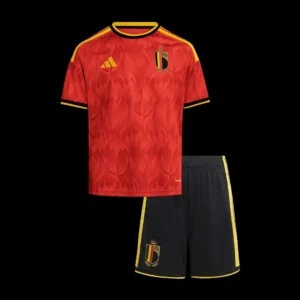 Kid’s Belgium Home Soccer Kit – Jersey + Shorts 2025/26 – Fan Version – front view