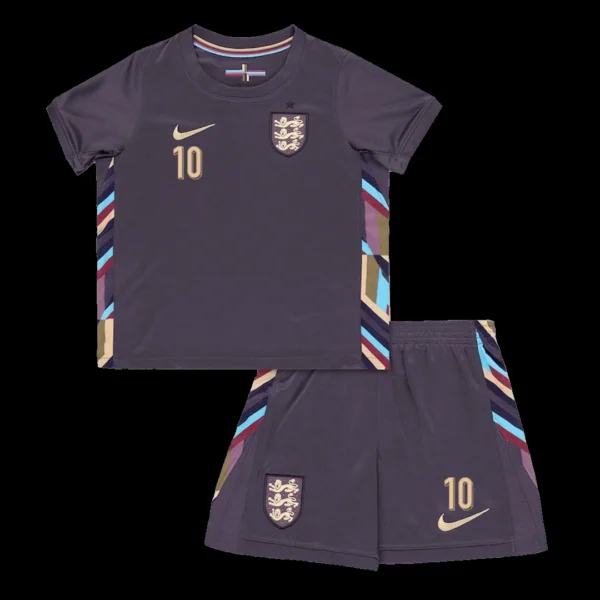Kid’s BELLINGHAM #10 England Away Soccer Kit – Jersey + Shorts Euro – Fan Version – back view