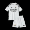 Kid’s BELLINGHAM #5 Real Madrid Home Soccer Kit – Jersey + Shorts – Fan Version – front view