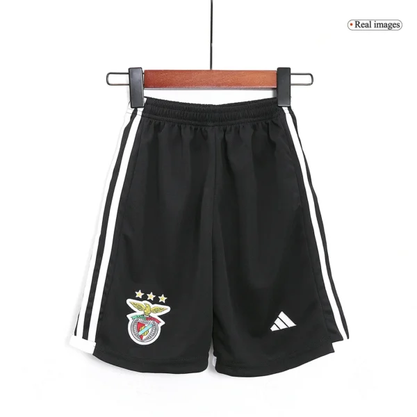 Kid’s Benfica Away Soccer Kit – Jersey + Shorts 2023/24 – Fan Version – badge and fabric details