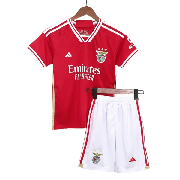 Kid’s Benfica Home Soccer Kit – Jersey + Shorts 2023/24 – Fan Version – front view