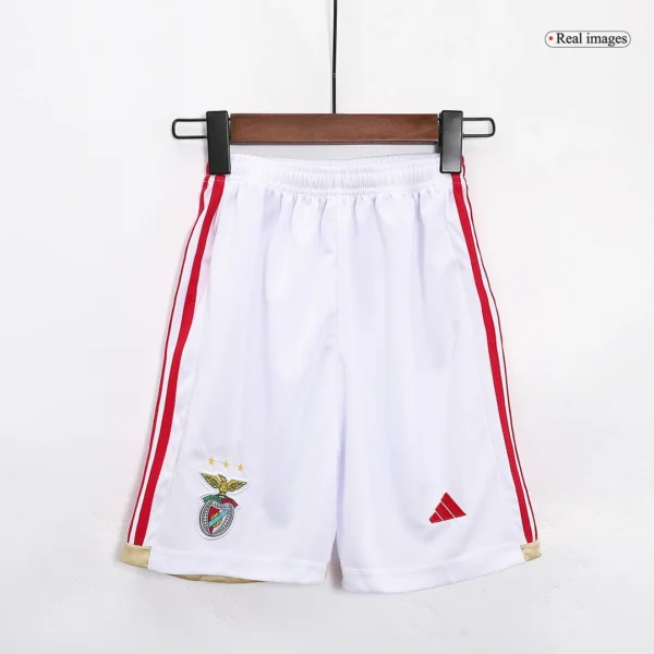 Kid’s Benfica Home Soccer Kit – Jersey + Shorts 2023/24 – Fan Version – badge and fabric details