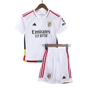 Kid’s Benfica Third Away Soccer Kit – Jersey + Shorts 2023/24 – Fan Version – front view
