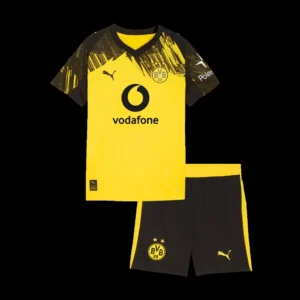 Kid’s Borussia Dortmund Home Soccer Kit – Jersey + Shorts 2025/26 – Fan Version – front view