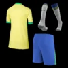 Kid’s Brazil Home Soccer Jersey Kit(Jersey+Shorts+Socks) Copa America – Fan Version – back view