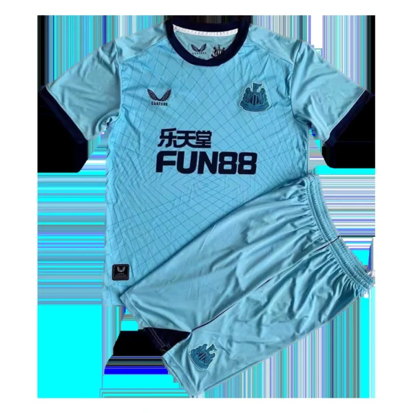 Kid’s Castore Newcastle Third Away Soccer Kit – Jersey + Shorts 2021/22 – Fan Version – front view