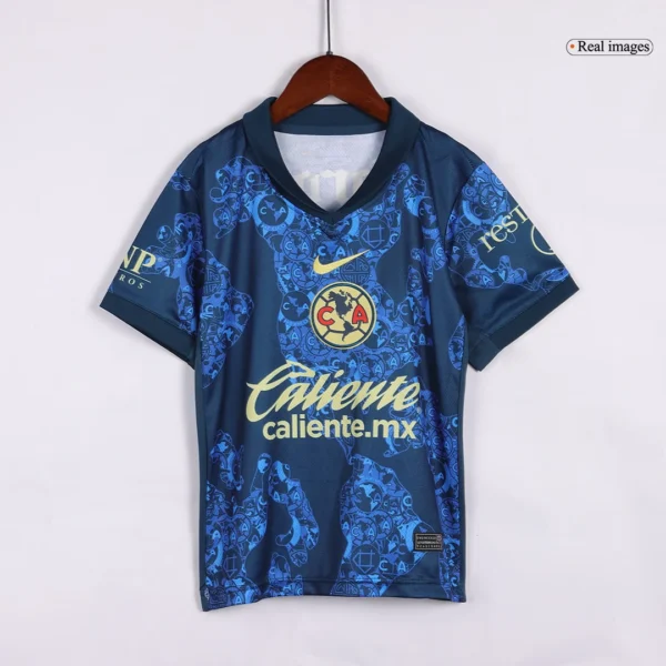 Kid’s Club America Away Soccer Kit – Jersey + Shorts – Fan Version – back view