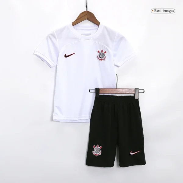 Kid’s Corinthians Home Soccer Kit – Jersey + Shorts 2023/24 – Fan Version – back view